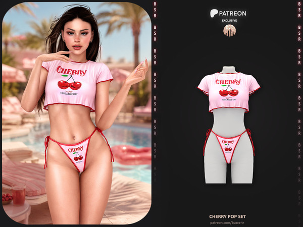 Sims 4 — SET-Cherry Pop Set - Patreon by busra-tr — Note: This dress was previously shared with my Patreon supporters as