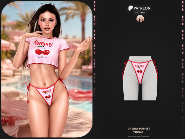 Sims 4 — Cherry Pop Set - Thong P272 by busra-tr — Note: This dress was previously shared with my Patreon supporters as