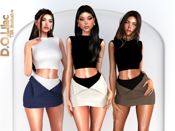 Sims 4 — Modern Minimal Chic Set -Top- by DOLilac — Includes: (Top + Bottom)