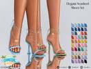 Sims 4 — Coastal Escape - Elegant Seasheel Shoes Set by LVNDRCC — Set of Heeled Sandals on a sleek and flared heel,