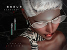 Sims 4 — Dangling earrings with gems Set by Bobur2 — Dangling earrings with gems for female