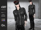 Sims 4 — ZAFE - Goth Industrial Top by Helsoseira — Style - Gothic Industrial studs and pockets top