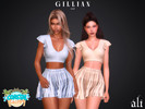 Sims 4 — Coastal Escape - GILLIAN set by ali1 — Ruffle Sleeve Top and Skirt