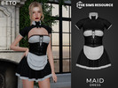Sims 4 — Maid - Set by Beto_ae0 — Sexy maid dress, enjoy it