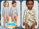 Sims 4 — Toddler Coastal Summer Bodysuit by Pelineldis — Kids fashion clothing: five bodysuits for toddler boys and girls