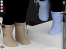 Sims 4 — Socks KP1A- Infant by KaTPurpura — Cotton socks with a bow and a heart at the top.