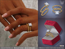 Sims 4 — Princess Cut Diamond Twisted Band Engagement And Wedding Rings by feyona — Princess Cut Diamond Twisted Band