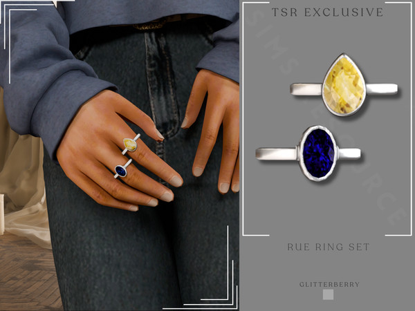 Sims 4 — GlitterberrySims - Rue Index Ring by Glitterberryfly — A Rue inspired ring set for the right hand