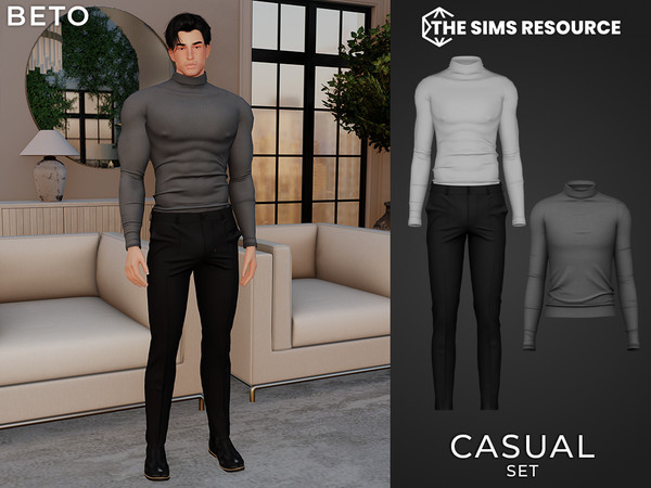 Sims 4 — Casual - Set by Beto_ae0 — Formal, casual, and elegant attire. The top's file contains both versions (muscle