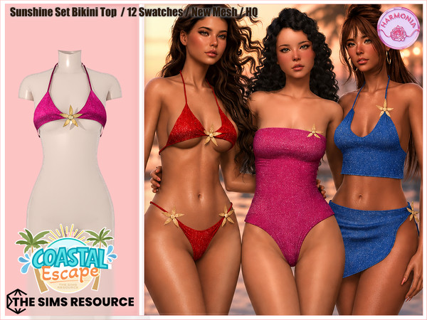 Sims 4 — Harmonia_TSR_Sunshine_Set_BikiniTop by Harmonia — Bikini Top - 12 Swatches