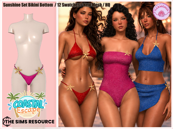 Sims 4 — Harmonia_TSR_Sunshine_Set_BikiniBottom by Harmonia — Bikini Top - 12 Swatches