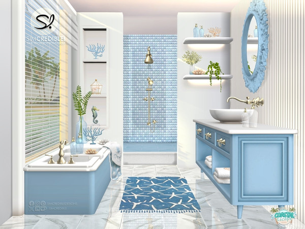 Sims 4 — Saltwater Bathroom by SIMcredible! — Feel the ocean breeze and enjoy a nice bath in this coastal inspired