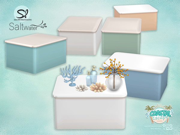 Sims 4 — Saltwater Accent Table by SIMcredible! — Fell the ocean breeze and enjoy a nice bath in this coastal inspired