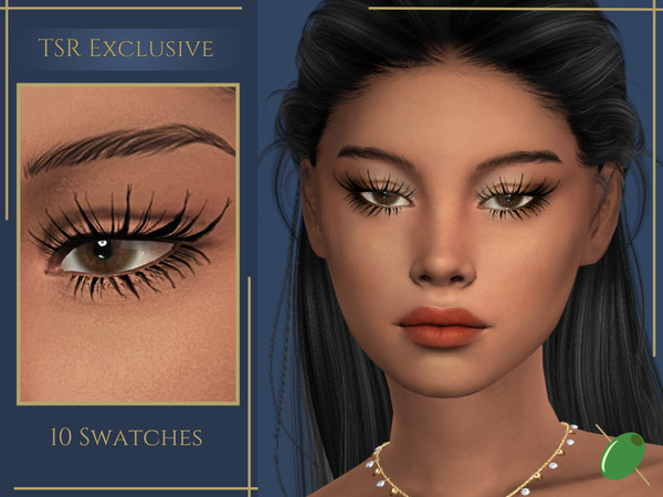 Sims 4 — Madelina 3D Lashes by Pitted0live — Long pointed 3D alpha style eyelashes Top lash only swatches included