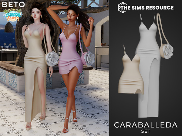 Sims 4 — Caraballeda - Set by Beto_ae0 — Summer dresses with a handbag. Enjoy! The handbag is located in the hats