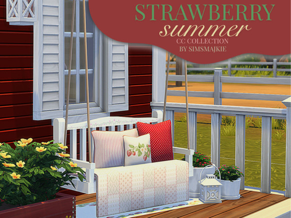 Sims 4 — STRAWBERRY SUMMER COLLECTION by SimsMajkie — Hi everyone! I'm back with a new cc collection, this time focused