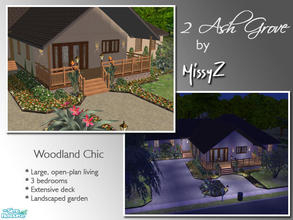 Sims 2 — 2 Ash Grove by MissyZ — 2 Ash Grove is a stylish, open-plan bungalow with 3 bedrooms, 3 bathrooms and an