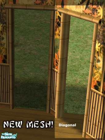 Sims 2 — Sim Tiki - Bamboo Arch (Diagonal) by Shannanigan — Diagonal version of Bamboo arch. Requires straight version