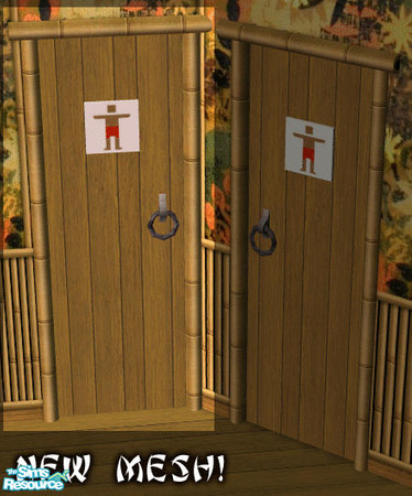 Sims 2 — Sim Tiki - Bamboo Men's Door by Shannanigan — Requires the Bamboo Door to work properly in your game.