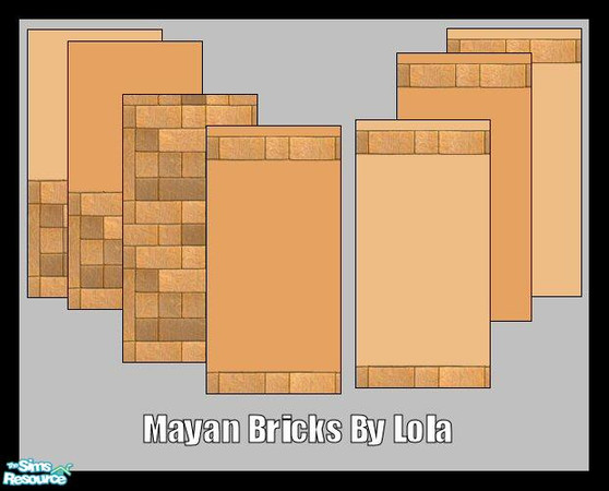 Sims 2 — Mayan Bricks by Lola — A Set Of Mayan Bricks In 7 Different Styles.