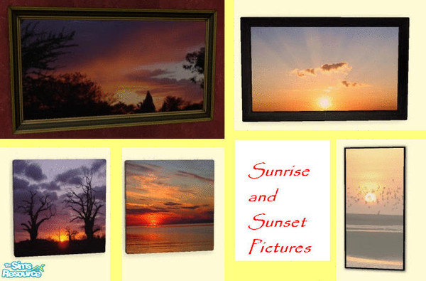 Sims 2 — Sunrise and Sunset Pictures by abbiechance — A set of 5 pictures, all of sunrises or sunsets. 
