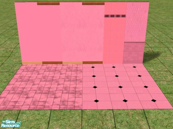 Sims 2 — Pink by dddrake — Walls and tile floors to match the new FFS carpets