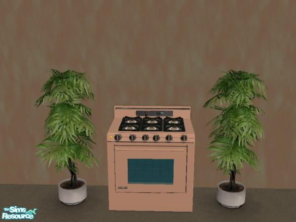 Sims 2 — Mustard Kitchen Set - Stove by munchkin_brat — Elegant Chef Stove in a mustard color.