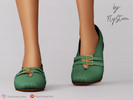 Sims 4 — Female Mesh Flats With Leather Straps by FlyStone — Female vintage-inspired closed-toe Mary Jane flats featuring