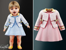 Sims 4 — Infant - Dress and patterned jacket set with side ties by Garfiel — A sweet infant outfit featuring a simple