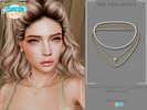 Sims 4 — Coastal Escape - Pink Ocean Ray Layered Necklace by Glitterberryfly — Pink Ocean Ray Layered Necklace