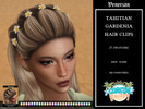 Sims 4 — Tahitian Gardenia Hair Clips by Venerian - For Shimydim Atlantic Hair - by Venerian — 27 swatches Teen to elder