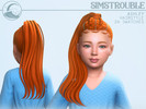 Sims 4 — Ashley Hairstyle - Kids Conversion by simstrouble — A high, sleek ponytail with an intricate, tied top section,