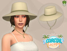 Sims 4 — Coastal Escape - Straw Summer Hat With Chin Strap by kapakijo — Unisex straw summer hat with chin strap