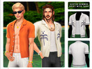 Sims 4 — Austin Summer Shirt With Tank by OranosTR — A light, open shirt, perhaps with a tank top underneath. A matching