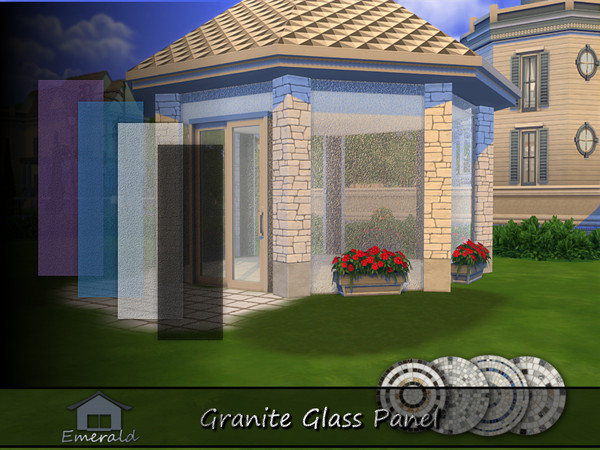 Sims 4 — Granite Glass Panel by Emerald — Granite glass panel will provide durability and translucent lighting for accent
