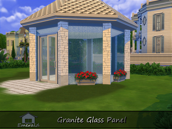 Sims 4 — Granite Glass Panel2 by Emerald — Granite glass panel will provide durability and translucent lighting for