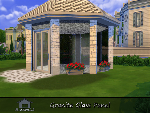 Sims 4 — Granite Glass Panel4 by Emerald — Granite glass panel will provide durability and translucent lighting for