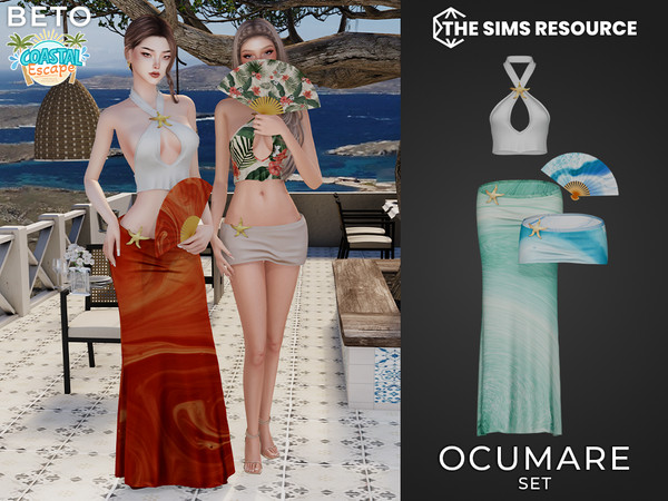 Sims 4 — By Beto - Ocumare (Top) by Beto_ae0 — Summery and tropical outfit, enjoy! The fan is located in the hats