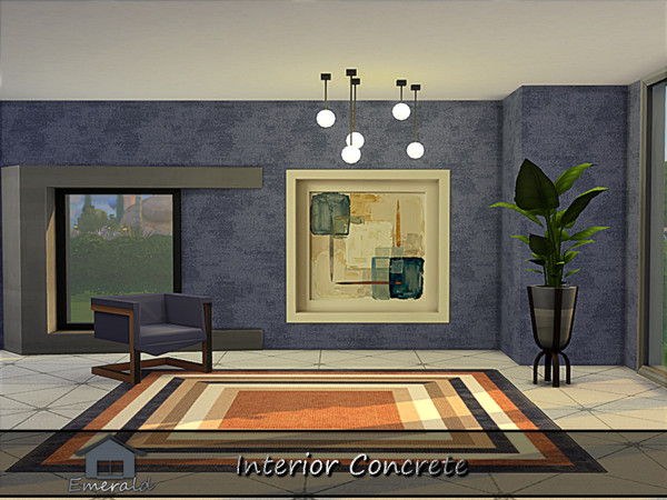 Sims 4 — Interior Concrete1 by Emerald — Easily upgrade your home with exact visual depth to add style into a space.