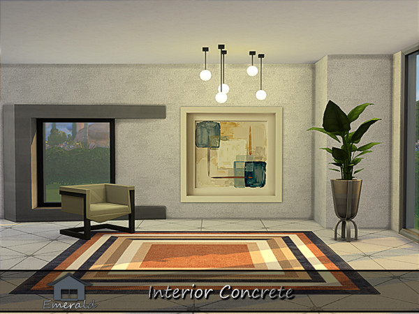Sims 4 — Interior Concrete2 by Emerald — Easily upgrade your home with exact visual depth to add style into a space.