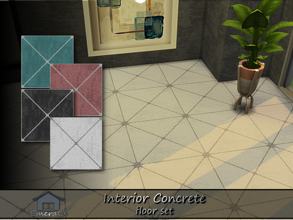 Sims 4 — Interior Concrete floor set by Emerald — Easily upgrade your home with exact visual depth to add style into a