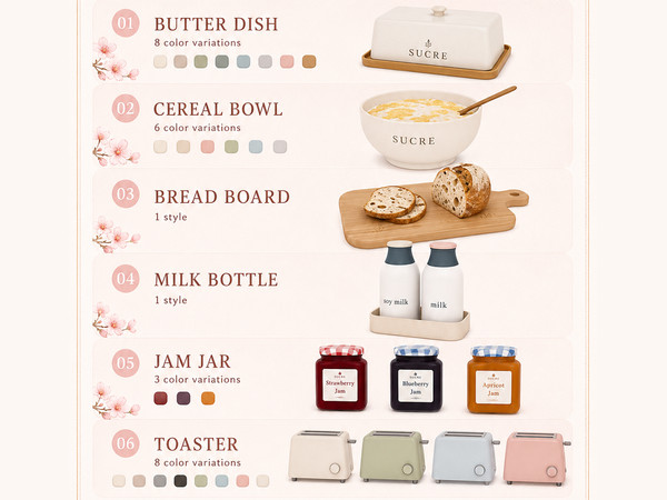 Sims 4 — SUCRE Breakfast Collection set by Swakura — SUCE Butter Case