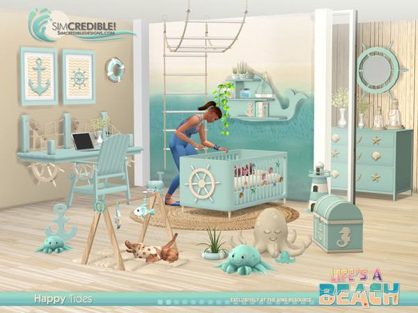 Sims 4 — Life's a beach - Happy Tides Playmat by SIMcredible! — Ahoy babies! More sweetness in your tides with this