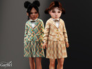 Sims 4 — Toddler - Plaid blazer skirt set with bow tie by Garfiel — A polished toddler set featuring a plaid blazer,