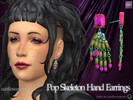 Sims 4 — Pop Skeleton Hand Earrings by SunflowerPetalsCC — A pair of earrings shaped like a skeletal hand, made of