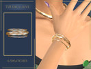 Sims 4 — Chunky Twisted Bracelet by Pitted0live — Twisted metal stacked bangle bracelets Custom catalog image