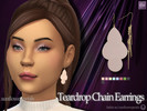 Sims 4 — Teardrop Chain Earrings by SunflowerPetalsCC — A pair of dangle earrings in the shape of teardrops. Comes in 9