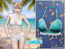 Sims 4 — Coastal Escape - Lace trim halter bikini top by MysteriousOo — This halter bikini top features soft triangle