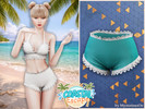 Sims 4 — Coastal Escape - Lace trim high waist swim shorts by MysteriousOo — These high-waisted swim shorts offer