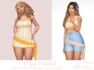 Sims 4 — Hips Shawl Belt by Dissia — Shawl tied on hips in tight and more oversized version to suit more clothes